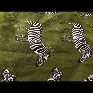Adorable zebra and green scarf